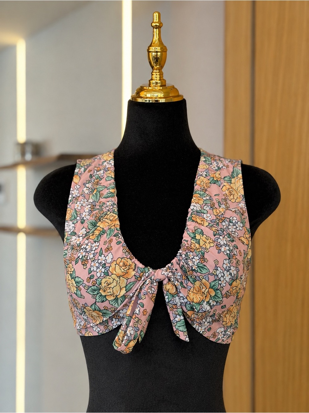 Superdown Fairycore Floral Tie Front Crop Top | Y2K Muse